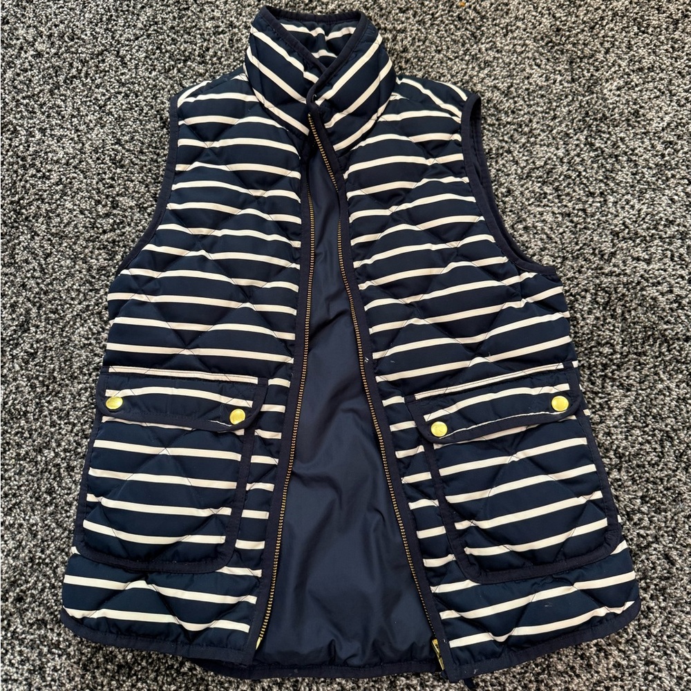 J. Crew Navy and White Striped Vest
